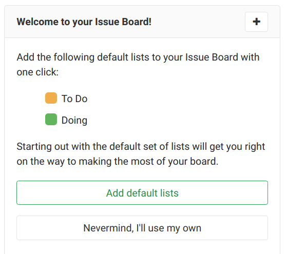 Add default lists to Issues Board