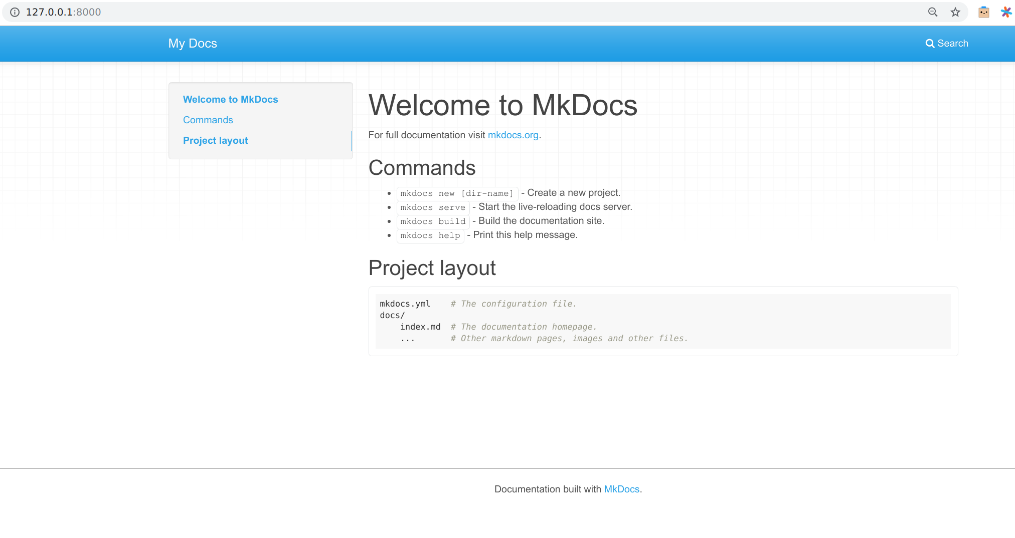 Brand new mkdocs site